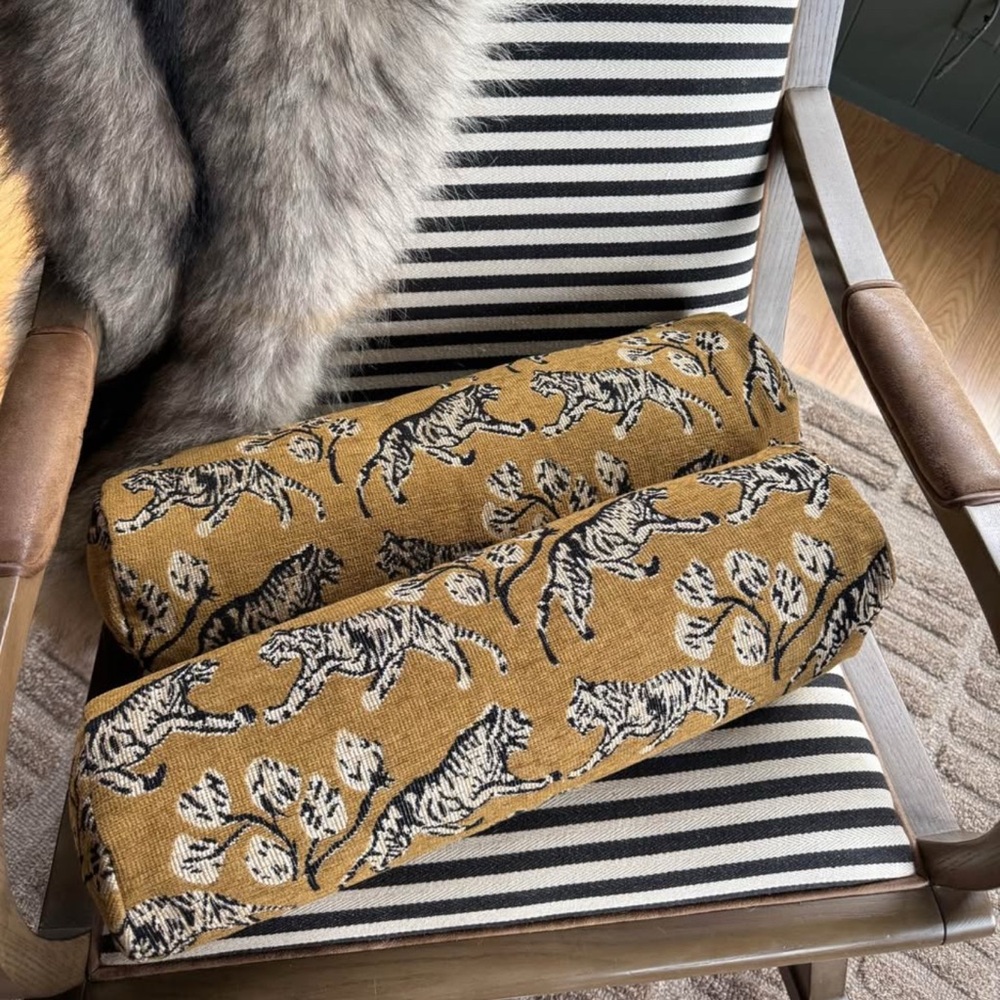 Lulu & Georgia Tiger Jacquard pillows